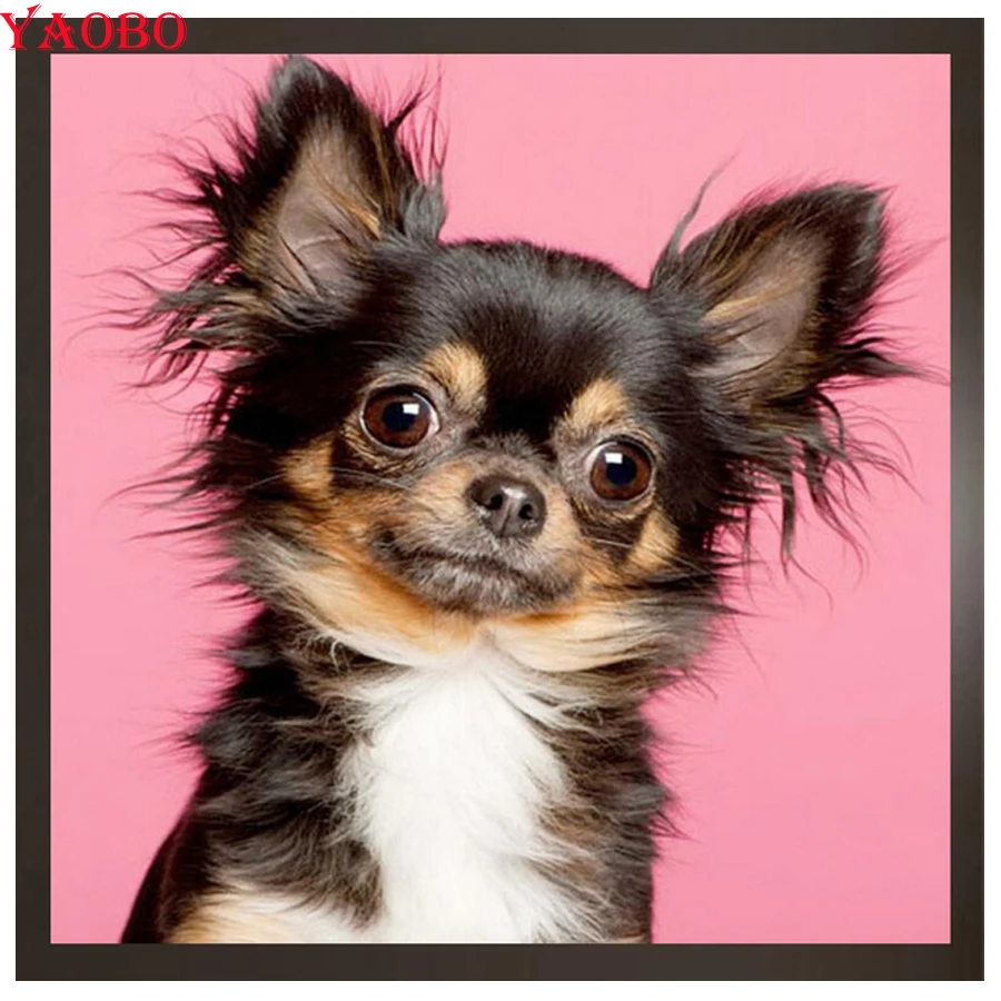 

3d rhinestone picture mosaic diamond embroidery Chihuahua dog cross stitch kits full diamond painting animal pet home decoration