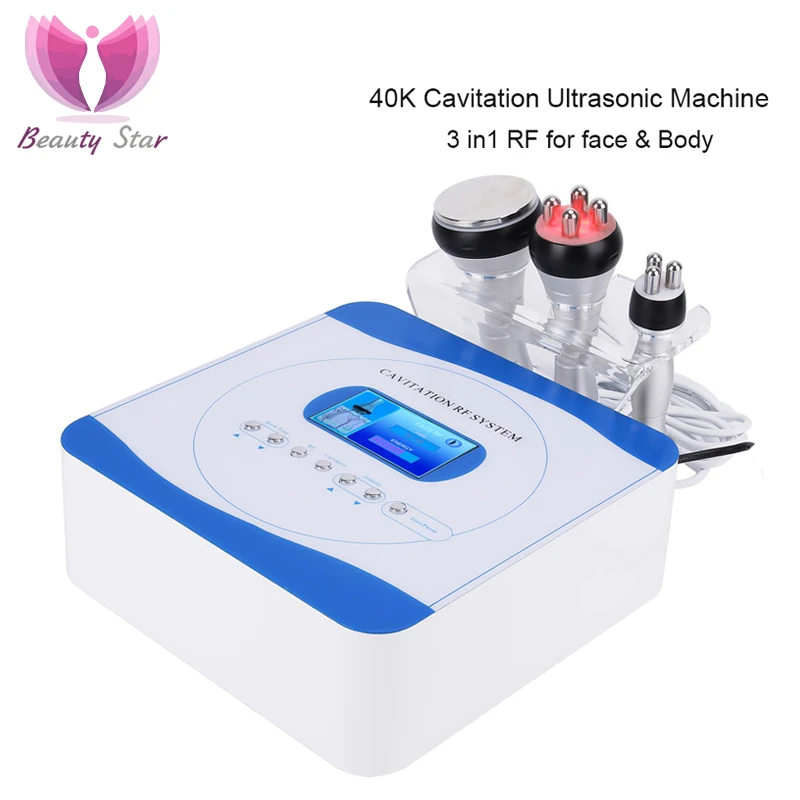 Beauty Star 3in1 RF Ultrasonic 40K Cavitation Weight Loss Machine RF Radio Frequency Skin Lifting Tightening Body Shaping Device