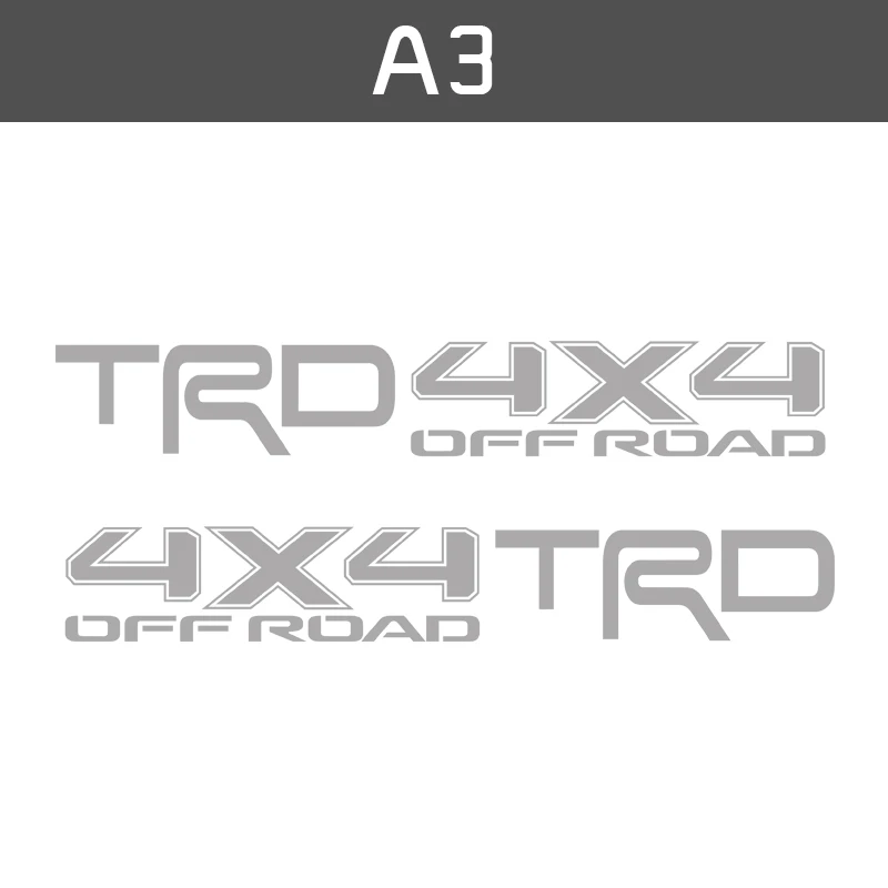A3 1 пара, 2 шт., автомобильный Стайлинг, бездорожье, TRD, 4X4, автомобильная дверная наклейка, наклейки для автомобиля, обертывания для Toyota RAV4 Avalon Aygo Land Cruiser - Название цвета: A3