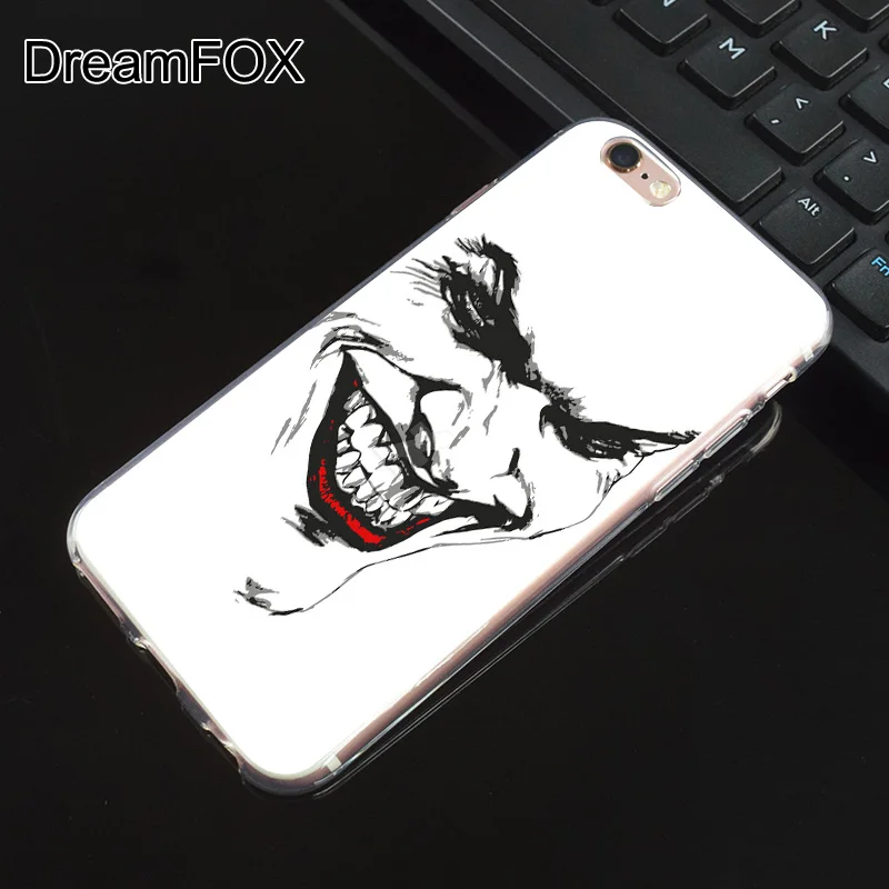 DREAMFOX N082 Джокер Мягкий ТПУ силиконовый чехол для Apple iPhone XR XS Max 8X7 6 S плюс 5 5S SE 5C 4 4S |
