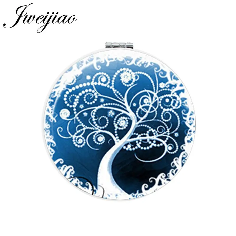 D930 JWEIJIAO Gree Life Tree золотой лист круглое зеркало для макияжа Мини складное компактное карманное зеркало портативное 1X/2X увеличительное - Цвет: D930