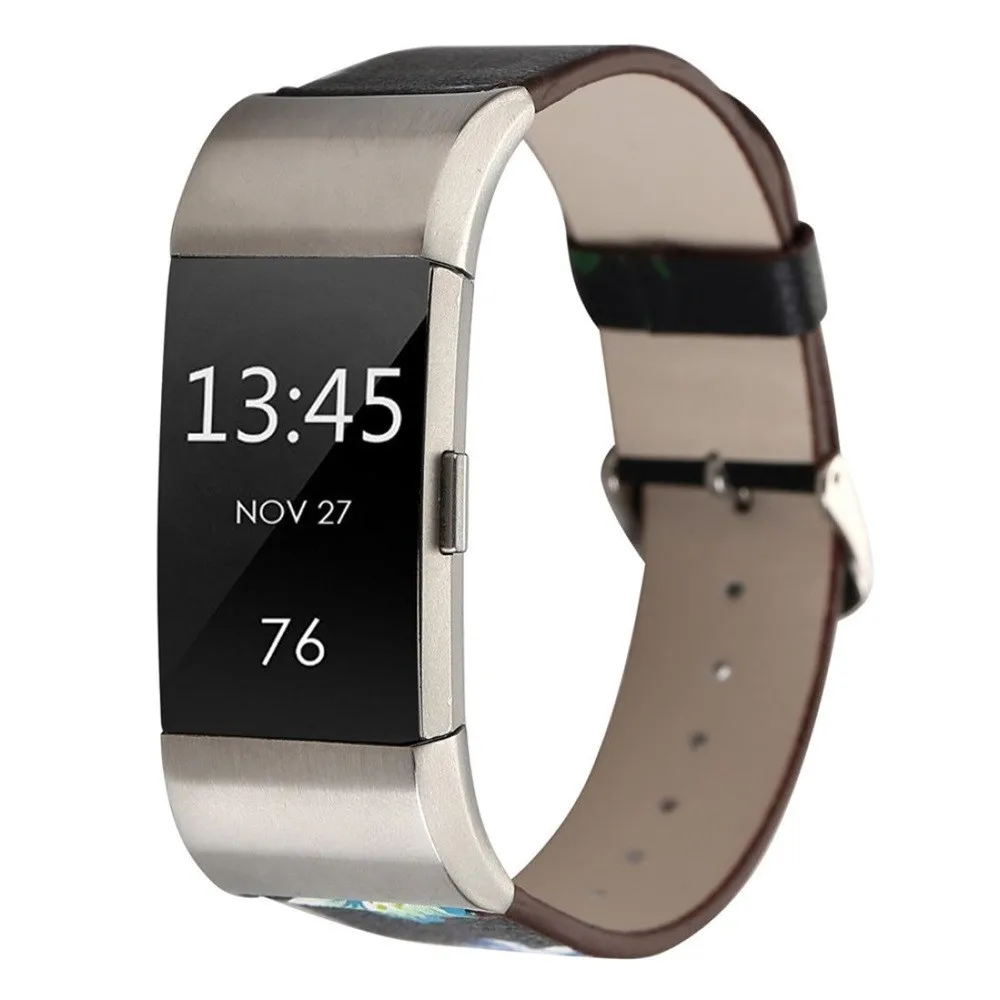 Кожаный ремешок для часов с узором кожаный замены Fitbit Charge 2 #2019|leather watch band|replacement