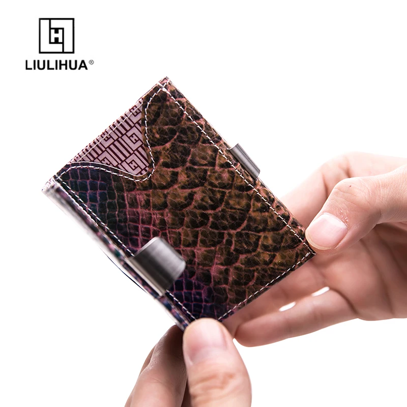 Модный винтажный кошелек LIULIHUA из натуральной кожи со змеиным узором