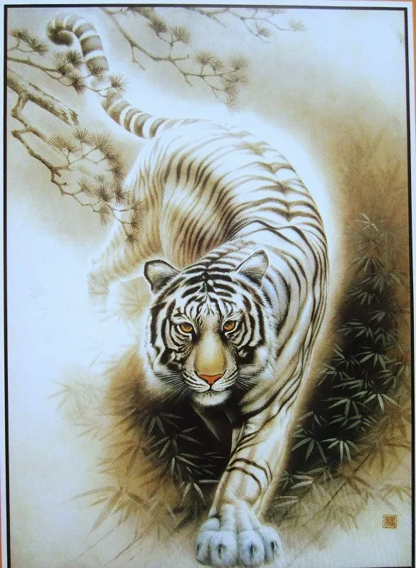 

White Tiger 1000 pieces The paper puzzles jigsaw puzzle white card adult children's educational toys