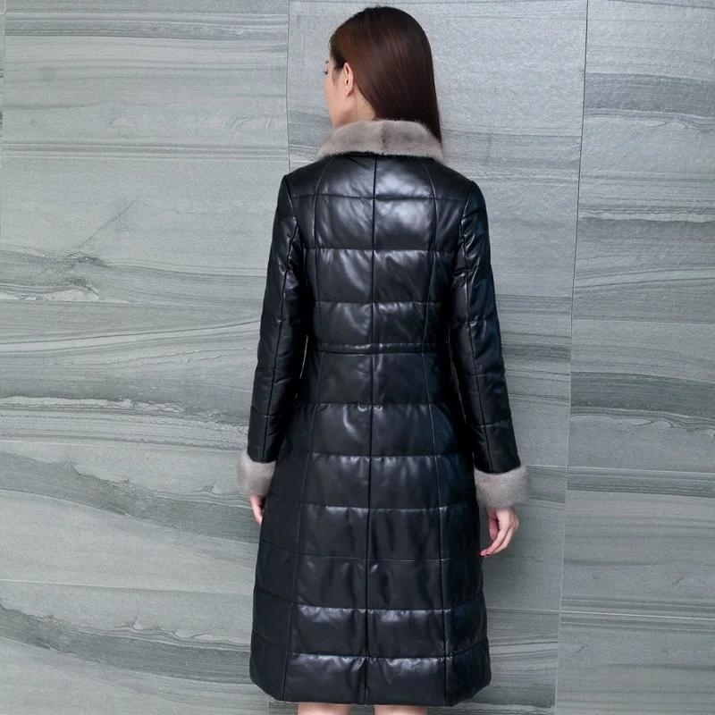 (TopFurMall) Натуральная овечья кожа замшевые пуховики пальто куртка норковый меховой