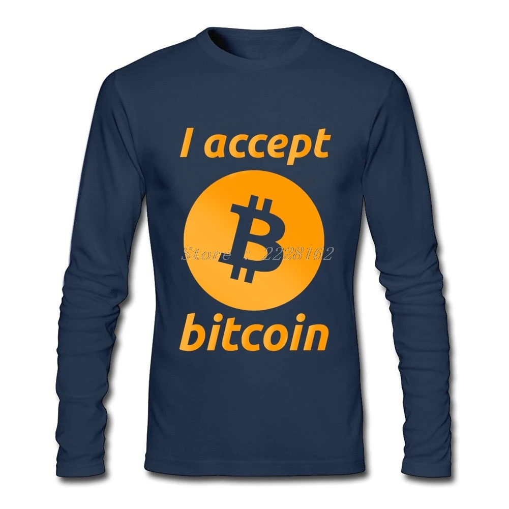 HU & GH men I Accept Bitcoin футболка s греческая artwork Cash XS 3XL с длинными рукавами для