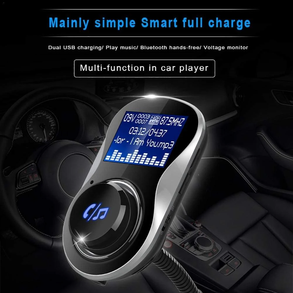 Car MP3 Bluetooth Player For TF Card U Disk With Remote Control BC26 New FM Transmitter Large Screen Mp3 Pl | Автомобили и