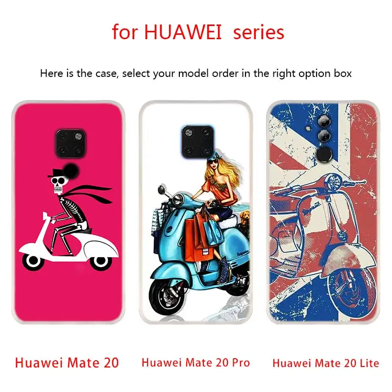 Чехлы для телефонов Vespa Scooter Huawei Mate 30 20 10 Lite Pro мягкий силиконовый чехол Y9 2019 2018 Nova 5T