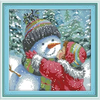 everlasting love christmas kiss the snowman ecological cotton chinese cross stitch kits counted stamped 11 14ct sales promotion