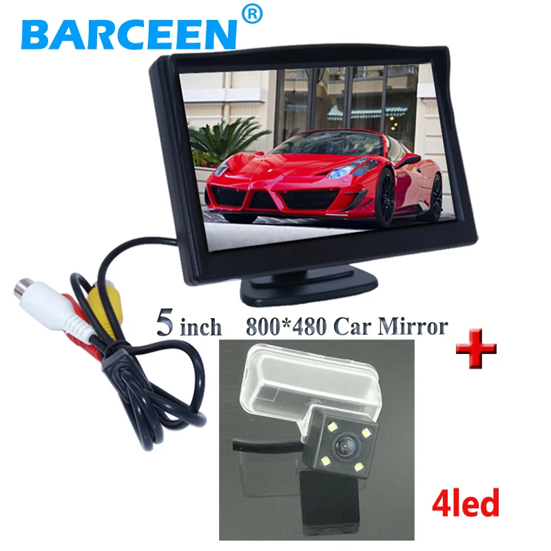 

5" car display monitor bring 800*480 resolution color screen+glass lens 4 led car parking camera for CITROEN DS4 2012 /C4L 2013