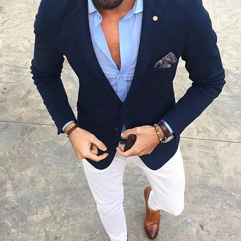 

Blazer Masculino Slim Fit Mens Tuxedo Cheap Mans Suit Latest Coat Pant Designs Costume Homme 2 Pieces men suits (Jacket+Pants)