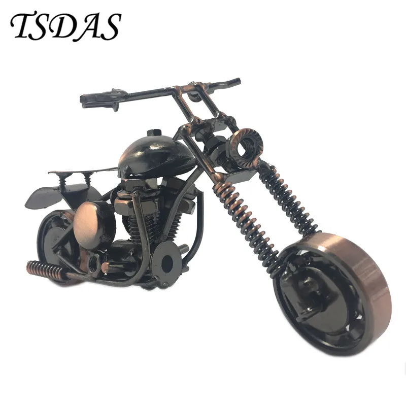 Free Shipping Retro Iron Motorcycle Model Ornaments Vintage Metal Motorbike Crafts Home Decor | Дом и сад