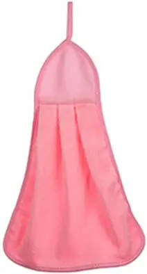Pink Бархата кораллового цвета; Ванная комната Поставки мягкой ручной Полотенца абсорбирующей тканью висит быстро-сухие салфетки для чистки Кухня аксессуары - Цвет: Pink