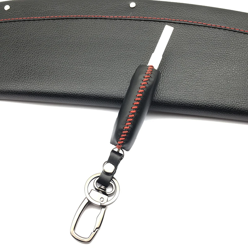 

1 pcs 100% Top layer Leather Key Case Cover For Fiat 500 3 Buttons Flip Remote Key Blank Fob remote Car Auto Parts Accessories