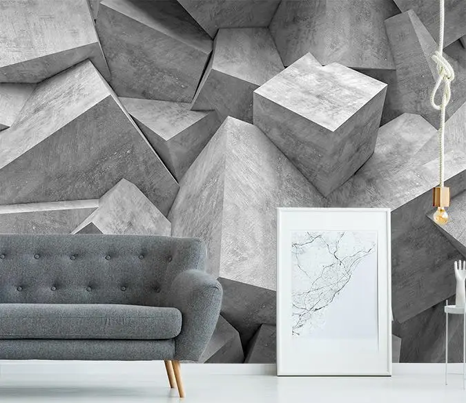 

[Self-Adhesive] 3D Cube Geometry Sketch 17 Wall Paper mural Wall Print Decal Wall Murals
