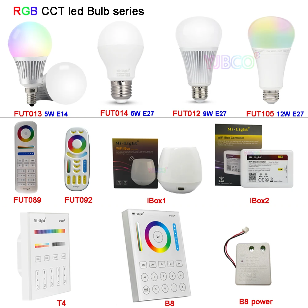 Светодиодный светильник Miboxer 5 Вт 6 9 12 E14 E27 Smart RGB CCT ЛАМПА Blub 2 4 ГГц с дистанционным