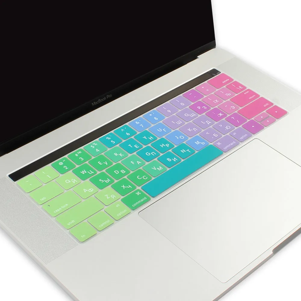Чехол для клавиатуры с русской/английской кириллицей Macbook Pro 13 15 сенсорная панель