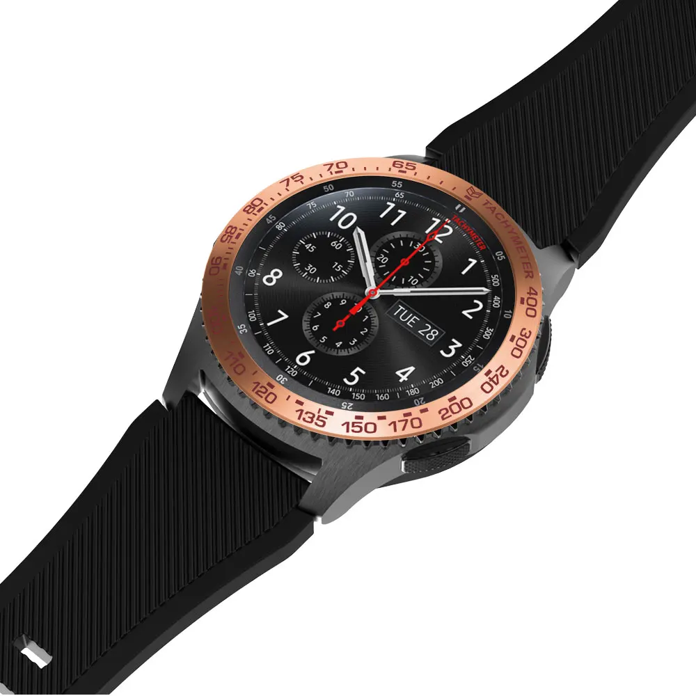 Чехол с кольцом для samsung Galaxy 46 мм/gear S3 Frontier, защитный чехол с кольцом, металлические часы-наклейка, аксессуары