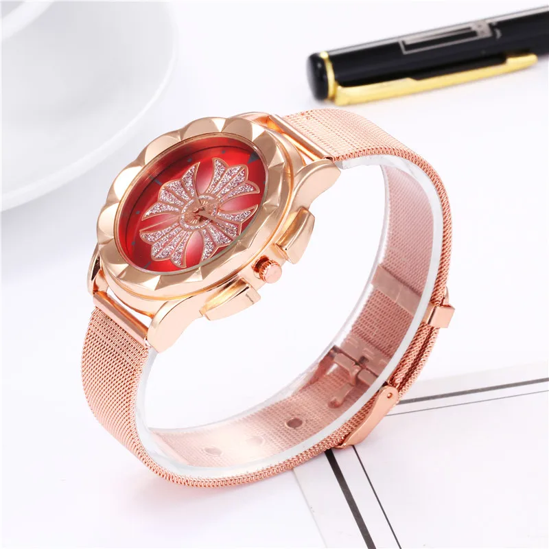 Новые модные женские туфли часы розового золота кварцевые Wristwtahces montres femme