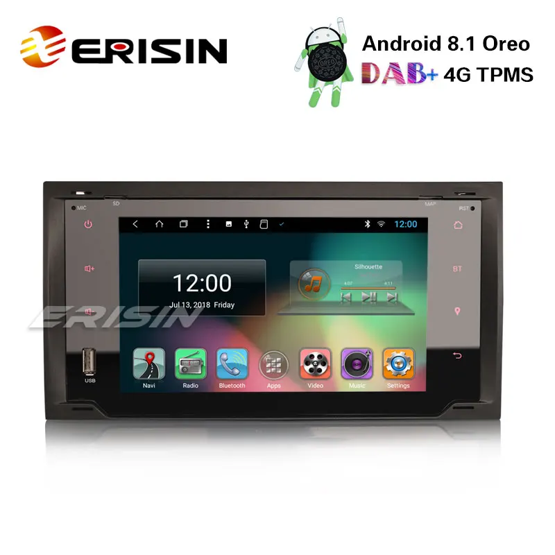 Erisin ES8276F 7 &quotAndroid 8 1 DAB + радио 4G TPMS Автомобильная стерео система gps навигация для Frod