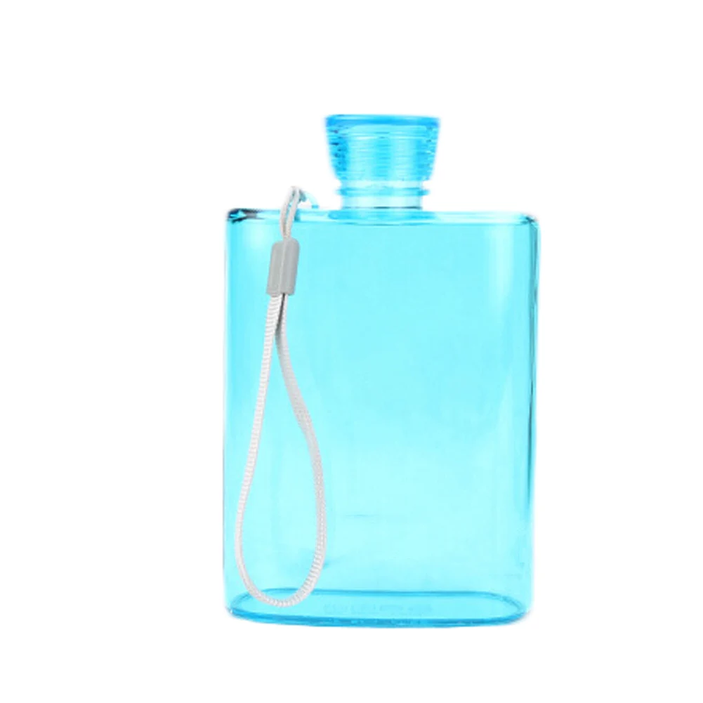 Transparent BL Бутылка для воды, фляга для спирта, новая фляжка, фляга для еды, как кувшин, 400 мл, 16*10,1 см, Спортивная бутылка для воды F5 - Цвет: Transparent BL