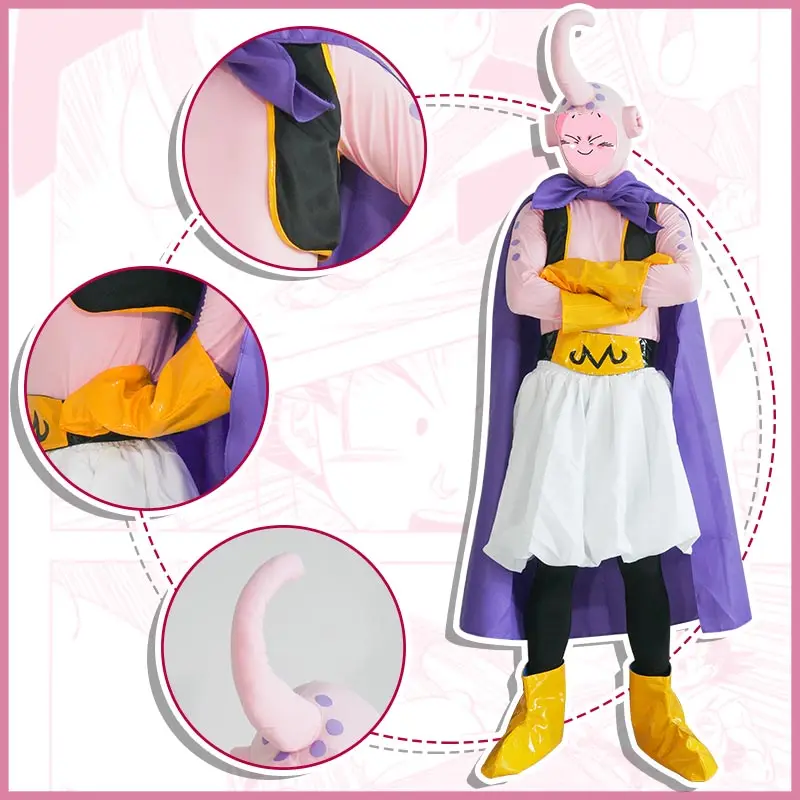Молочный путь аниме Dragon Ball Косплей Костюм Majin Buu Boo для Хэллоуина Карнавал