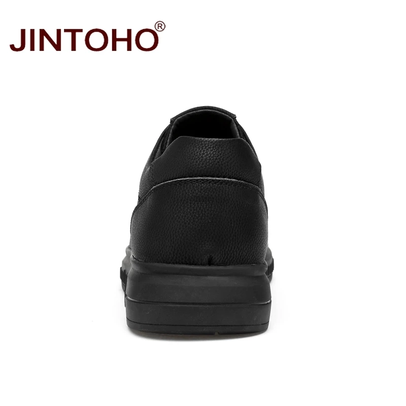 Туфли JINTOHO мужские из натуральной кожи Повседневная модная брендовая обувь на