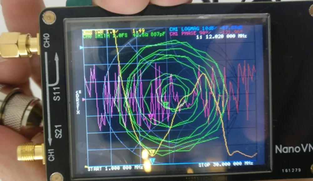 NanoVNA 2,8 дюймовый сенсорный ЖК HF VHF UHF UV векторный сетевой анализатор 50 кГц-300 МГц антенный анализатор с батареей I4-001