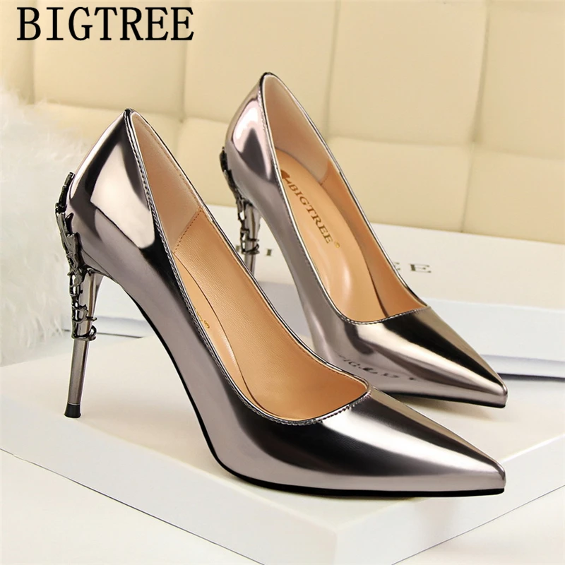 Pumps Women Shoes Black Heels Bigtree Wedding Extreme High Sexy Dress Pointed Toe Ayakkabi | Обувь