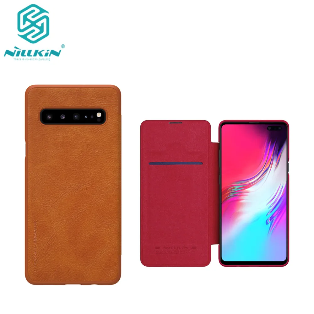 

For Samsung Galaxy S10 5G phone case Nillkin vintage Qin flip cover PU Leather Case PC plastic back case for Galaxy S10 5G