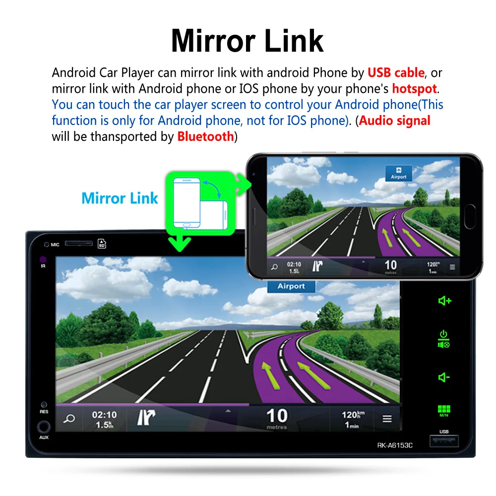 Автомобильный gps навигатор 7 дюймов MP5 мобильный телефон Bluetooth Wi Fi обратный