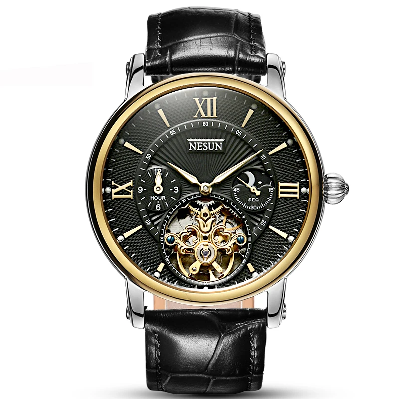 Switzerland Nesun Hollow Tourbillon Watch Men Luxury Brand Automatic Mechanical Men's Watches Sapphire Waterproof clock N9091-2 |