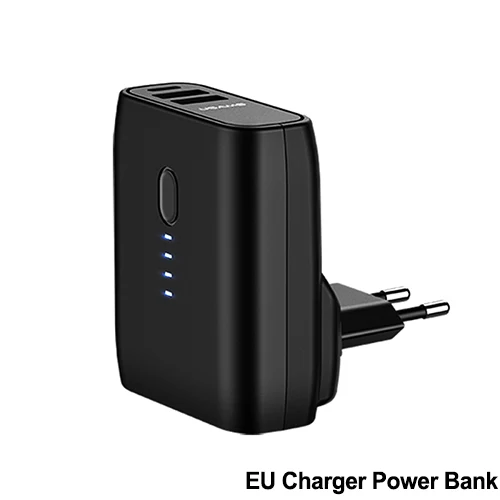 EU Charger Powerbank USAMS 5000 мАч Внешний аккумулятор 2 в 1 EU/US складная вилка USB зарядное устройство Быстрая зарядка внешний аккумулятор Двойной USB внешний аккумулятор - Цвет: EU Charger Powerbank