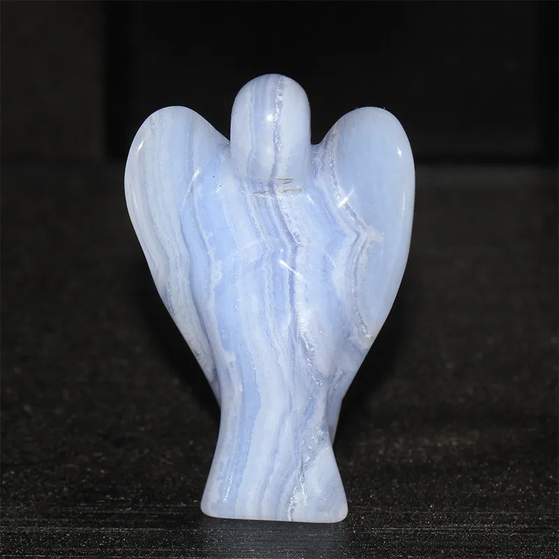 1 5 &quotнатуральный синий кружево Агат резная статуя Ангела Коллекция с крыльями