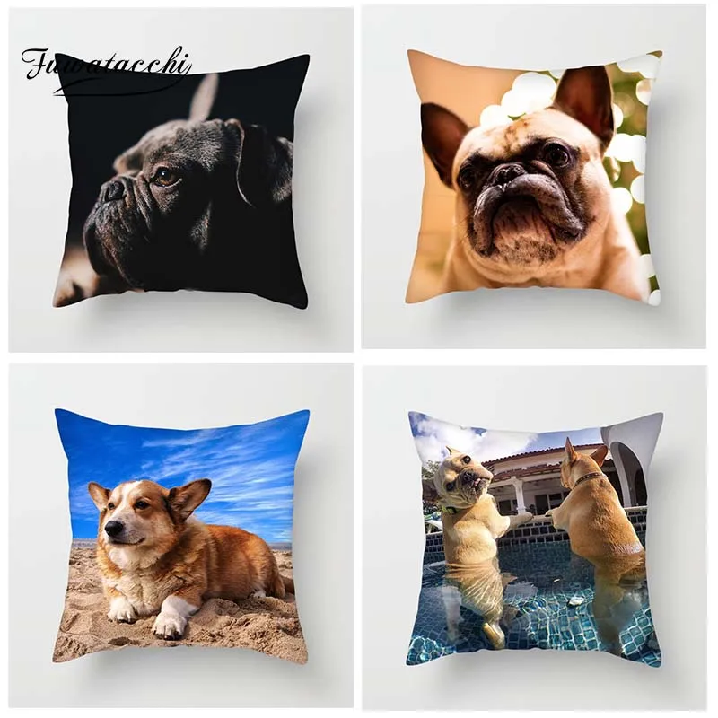 Чехол на подушку Fuwatacchi Cute Corgi для дивана-кровати декоративные наволочки