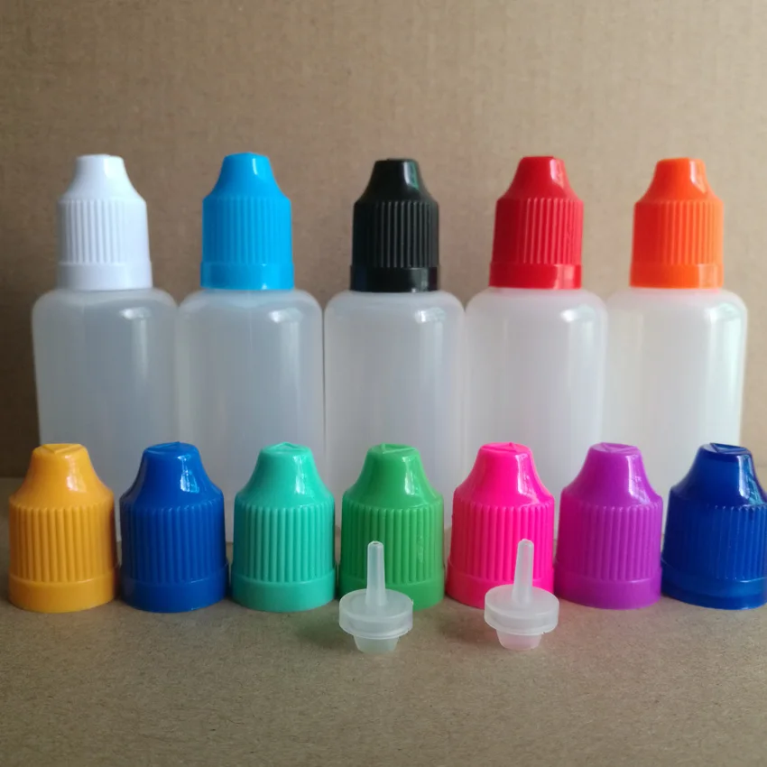30ml Empty E Liquid Bottle PE Plastic Dropper Bottles With Childproof Cap and Long Fine Tips for juice Nail Gel 100pcs/lot | Красота и