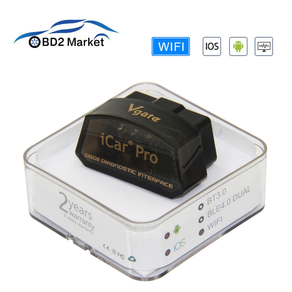 Vgate iCarPro Wifi OBD2 считыватель кодов ELM327 v2.1 диагностический инструмент поддерживает все протоколы obd2 режим автоматического сна и 3 мА низкая мощность