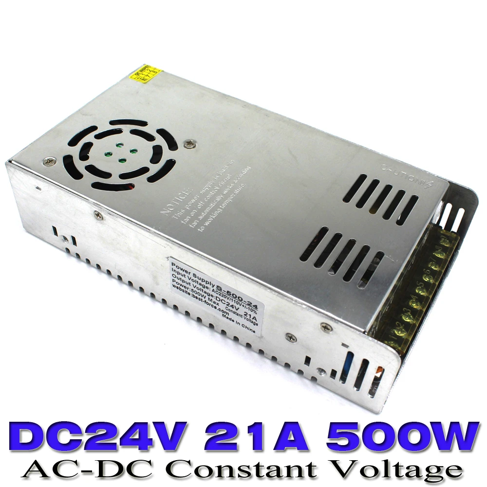 Один выход импульсный источник питания DC24V 21A 500 Вт адаптер 110 В 220 ac dc конвертер для