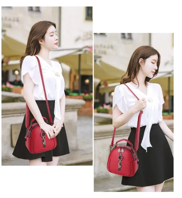 High Quality solid PU Leather Women Bag Ladies Crossbody Messenger Shoulder Bags Vintage Handbags kitten ornaments FC-98