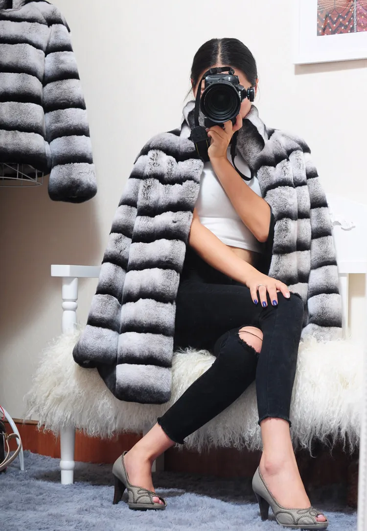 OFTBUY длинное пальто с натуральным мехом, зимняя куртка, женская верхняя одежда из натурального меха кролика Рекс, Толстая теплая брендовая Роскошная Повседневная куртка с воротником-стойкой