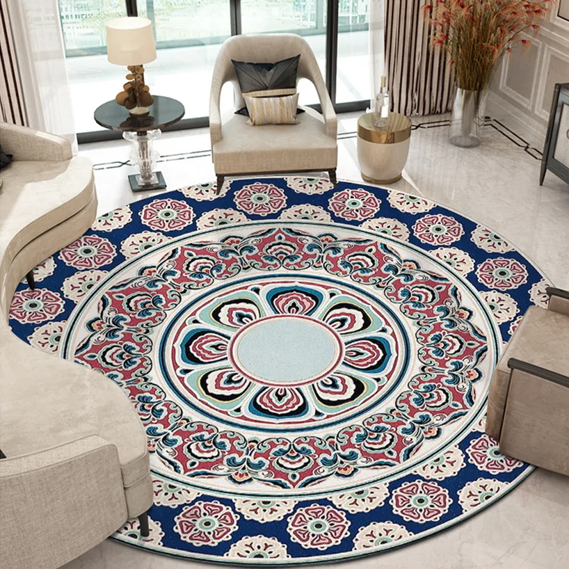 SunnyRain 1-piece круглые ковры для гостиной спальни коврики сопротивление скольжению