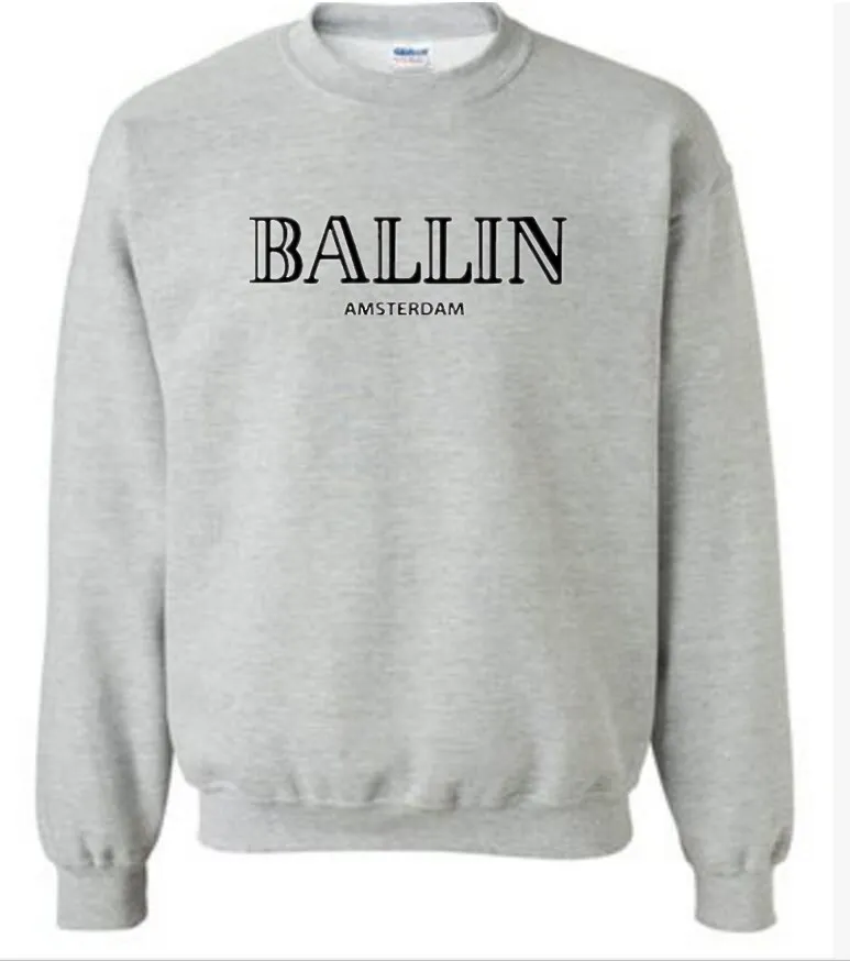 2018 новые модные толстовки с круглым вырезом Ballin мужская толстовка графическим