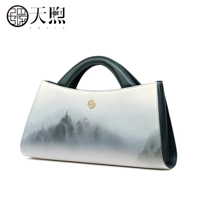 Сумка из сплит кожи Pmsix новинка 2017 года китайский дизайн оригинальная