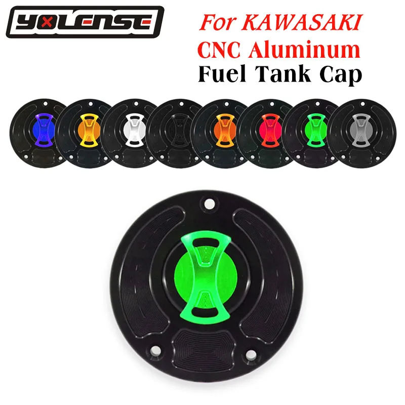 

For KAWASAKI VERSYS 650 KLE650 VERSYS 1000 KLZ1000 ZX-14R ZZR1400 Motorcycle CNC Fuel Tank Cap Gas Oil Tank Cover Petrol Cover