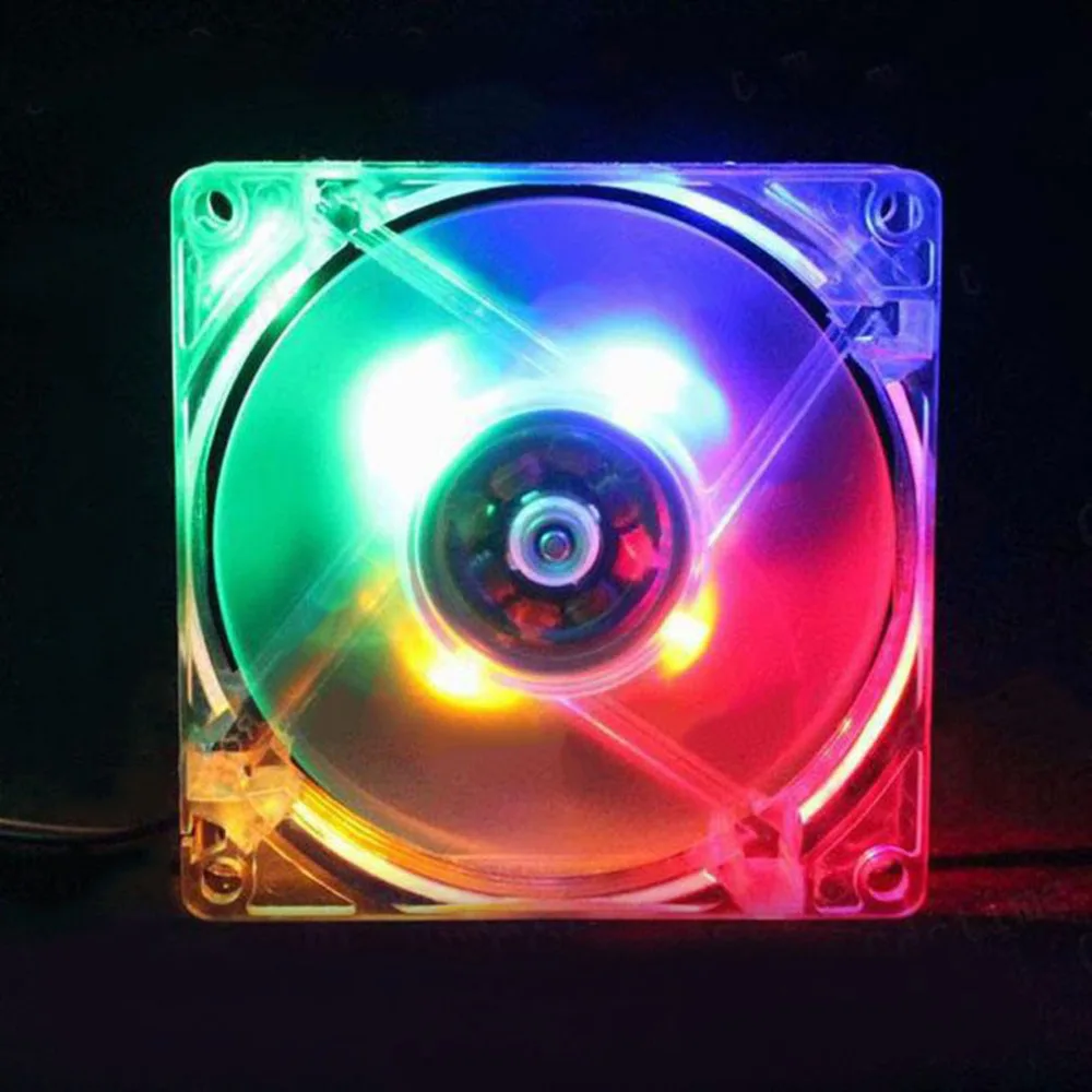 80 мм светодиодный компьютер PC вентилятор 8025 бесшумный охлаждения 12V световой Chass