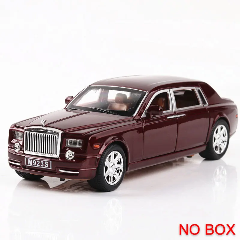 Red(No Box) 1:24 литая под давлением модель автомобиля из сплава Rolls Royce Phantom Металлический Игрушечный Автомобиль колеса симулятор звуковой светильник вытяжной автомобиль коллекция детский подарок - Цвет: Red(No Box)