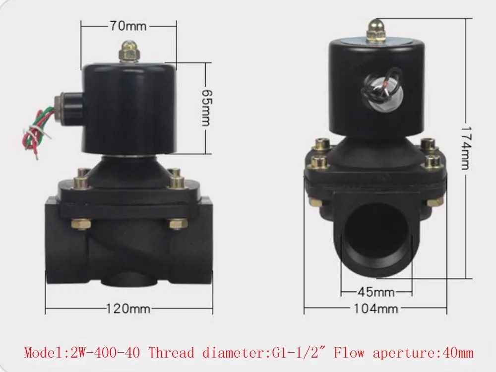 DN25 DN32 AC220 DC12V DC24V нормально закрытый пластиковый электромагнитный клапан, катушка может работать непрерывно в течение 24 часов без сжигания