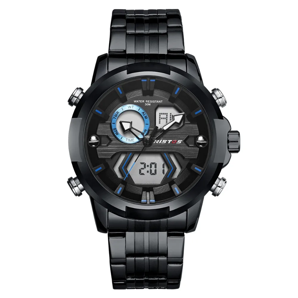 Мужские Цифровые Аналоговые наручные часы RISTOS модные мужские