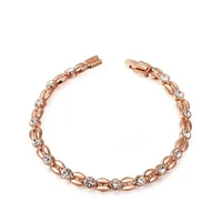 garilina round white crystal rose gold charm bracelet for women fashion jewelry ab2051