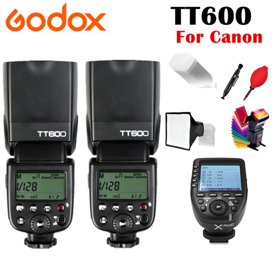 2x Godox TT600 TT600S 2 4G Беспроводная TTL HSS вспышка + Xpro C F N S для камеры Canon Nikon Fujifilm Sony|godox